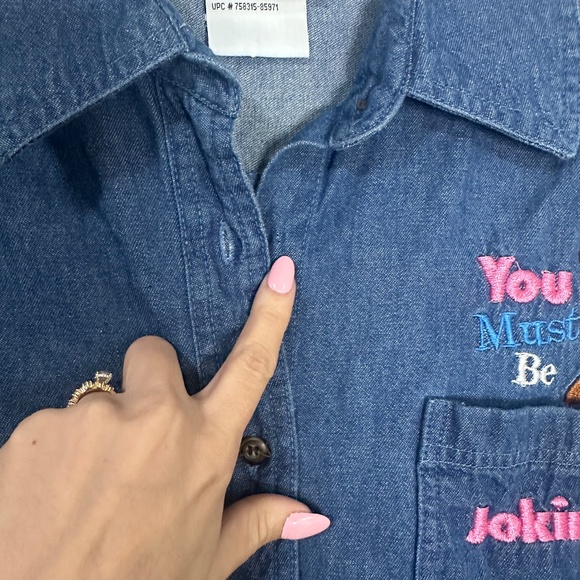 Y2K Scooby Doo Cartoon Network Denim Sleeveless Button Down Blouse Sz XXL - Picture 5 of 9